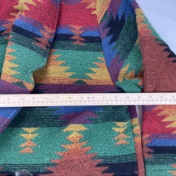 On The Verge 70’s Women’s Open Coat Size XL Southwestern Pattern Wool VTG USA - Picture 7 of 12